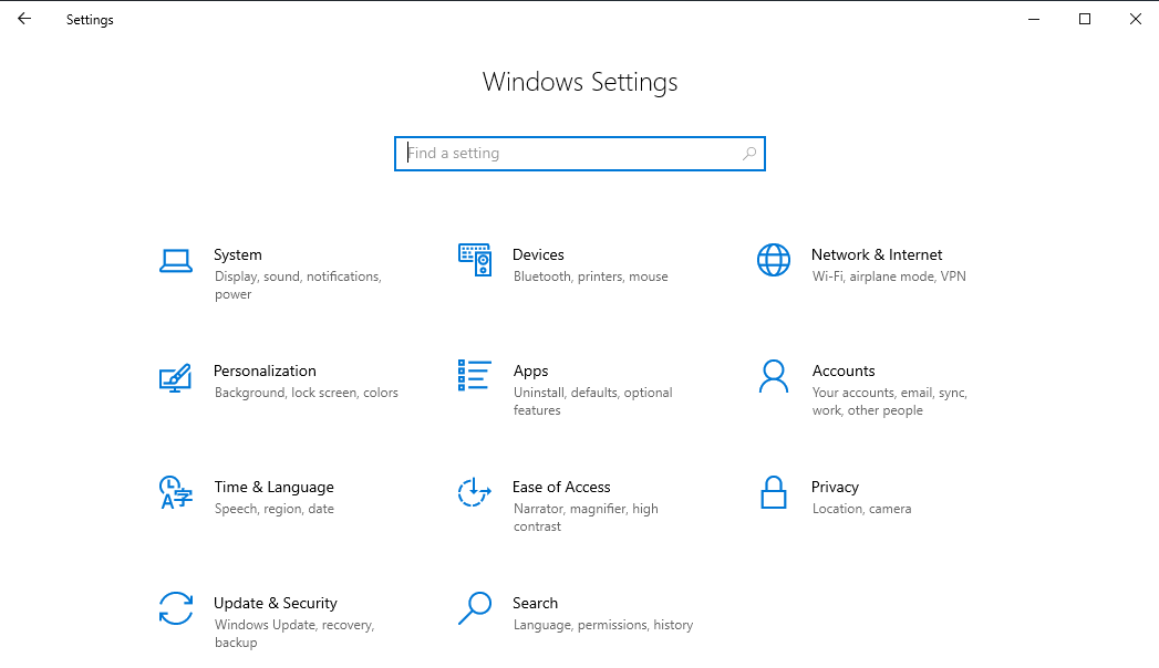 Open Settings