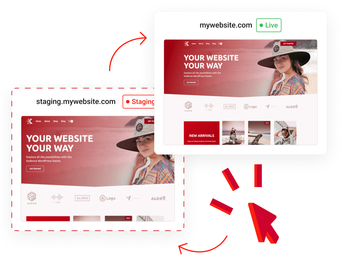 One-click WordPress staging environment